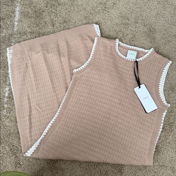 NWT Varley Dwight Tank Knit Midi Dress Light Taupe Tan - Picture 4 of 10